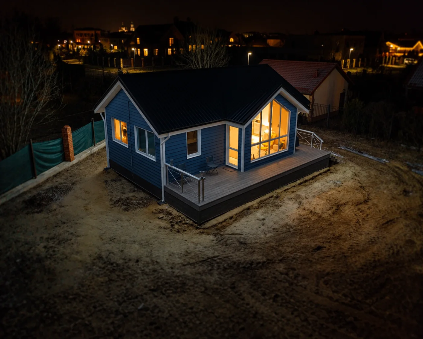 Внешний вид загородного дома до монтажа светодиодной подсветки, Feel-Light